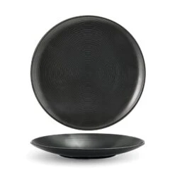 FOH DDP018BKP22 Spiral Ink 11" Round Plate - 6 / CS