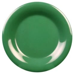 Thunder Group CR006GR Green 6.5" Round Wide Rim Plate - 96 / CS