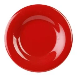 Thunder Group CR006PR Pure Red 6.5 In. Round Wide Rim Plate - 96 / CS