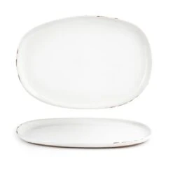 FOH DOS033WHP21 Artefact White 13 X 9" Oval Plate - 4 / CS