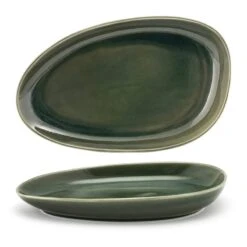 FOH DDP062GRP22 Kiln Leek 11" Oval Plate - 6 / CS