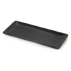 G.E.T. RP-1490-BK Nara Black Melamine 14" X 9" Platter - 12 / CS