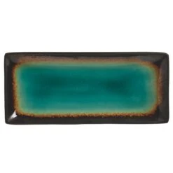 World Tableware BF-11 Turquoise / Brown 11-1/2" X 5" Platter - 12 / CS