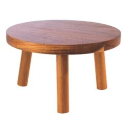 World Tableware APS 33256 Caramel Acacia Wood 3-Legged 9.8" X 6" Stand