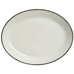 Steelite 17560141 Charcoal Dapple Oval 11" X 8-1/2" Platter - 12 / CS
