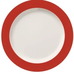 World Tableware BMEL-1105R Red Band Basics 10" Plate - 12 / CS