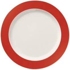 World Tableware BMEL-1107R Red Band Basics Melamine 9" Plate - 24 / CS