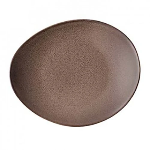 Oneida L6753059358 Rustic Chestnut 11.5" Oval Plate - 12 / CS 3 Oneida L6753059358 Rustic Chestnut 11.5" Oval Plate - 12 / CS