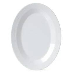 G.E.T. PT-129-MN-W Minski White 12" X 9" Oval Platter - Dozen