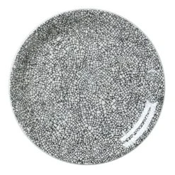 Steelite 17600567 Ink Crackle Black Coupe 8" Plate - 12 / CS