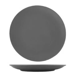 Int'l Tableware TN-21-MG Torino Matte Gray 12" Coupe Plate - 12 / CS