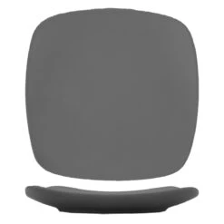 Int'l Tableware QP-9-MG Matte Gray Quad Square 9-3/4" Plate - 24 / CS