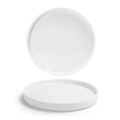 FOH DSP040WHP23 Soho 7-1/2" White Plate With Raised Rim - 12 / CS