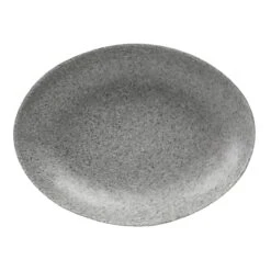 EGS RT107OV-GS Tenaya Granite Stone 10" X 7" Oval Plate - 6 / CS