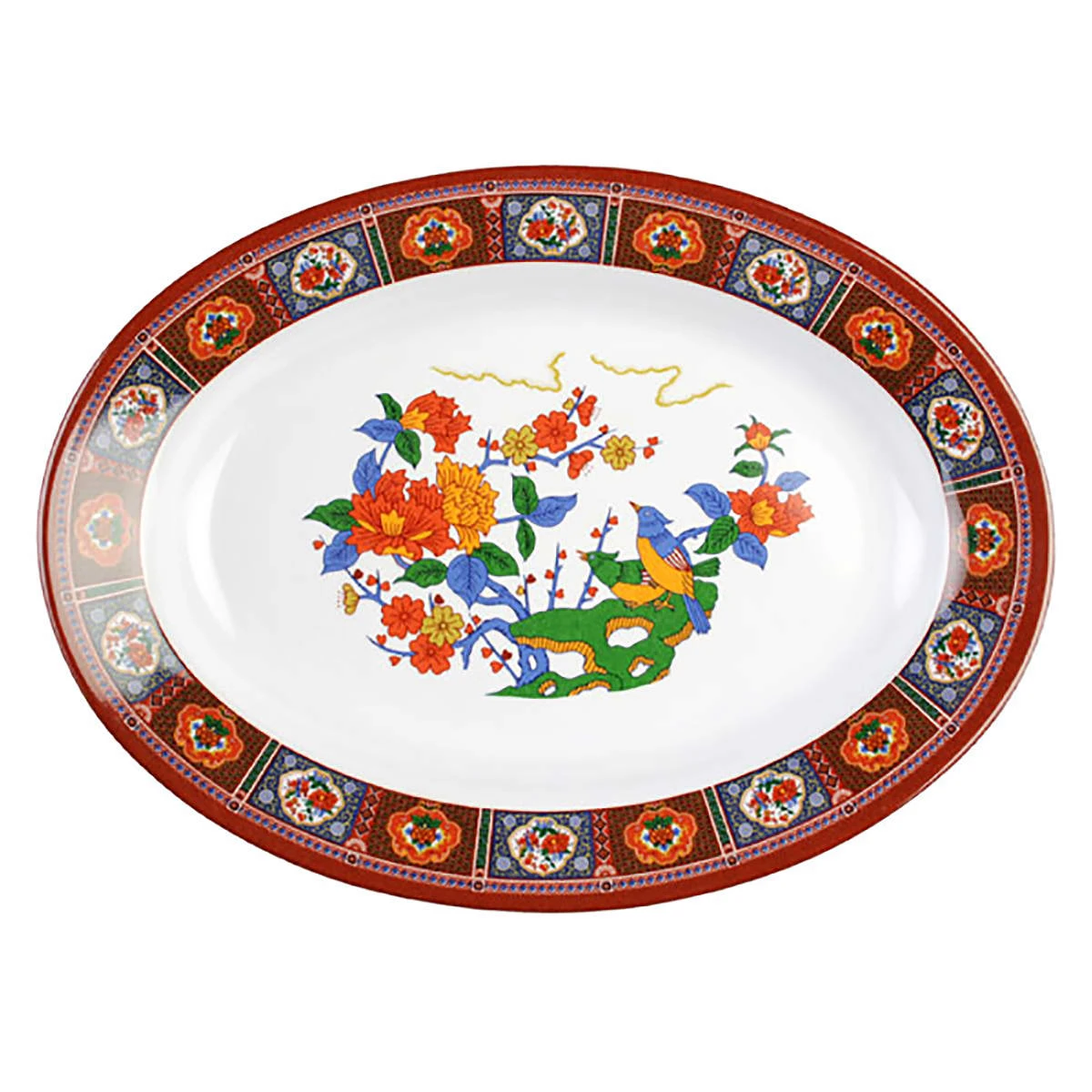 Thunder Group 2109TP Peacock 9" X 6-3/4" Platter - Dozen 3 Thunder Group 2109TP Peacock 9" X 6-3/4" Platter - Dozen