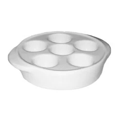 Diversified Ceramics DCI27W White 6 Hole Escargot Plate 12 / CS