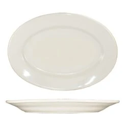 Int'l Tableware RO-34 Roma American White 9.25 X 6.4 Platter - 24 / CS