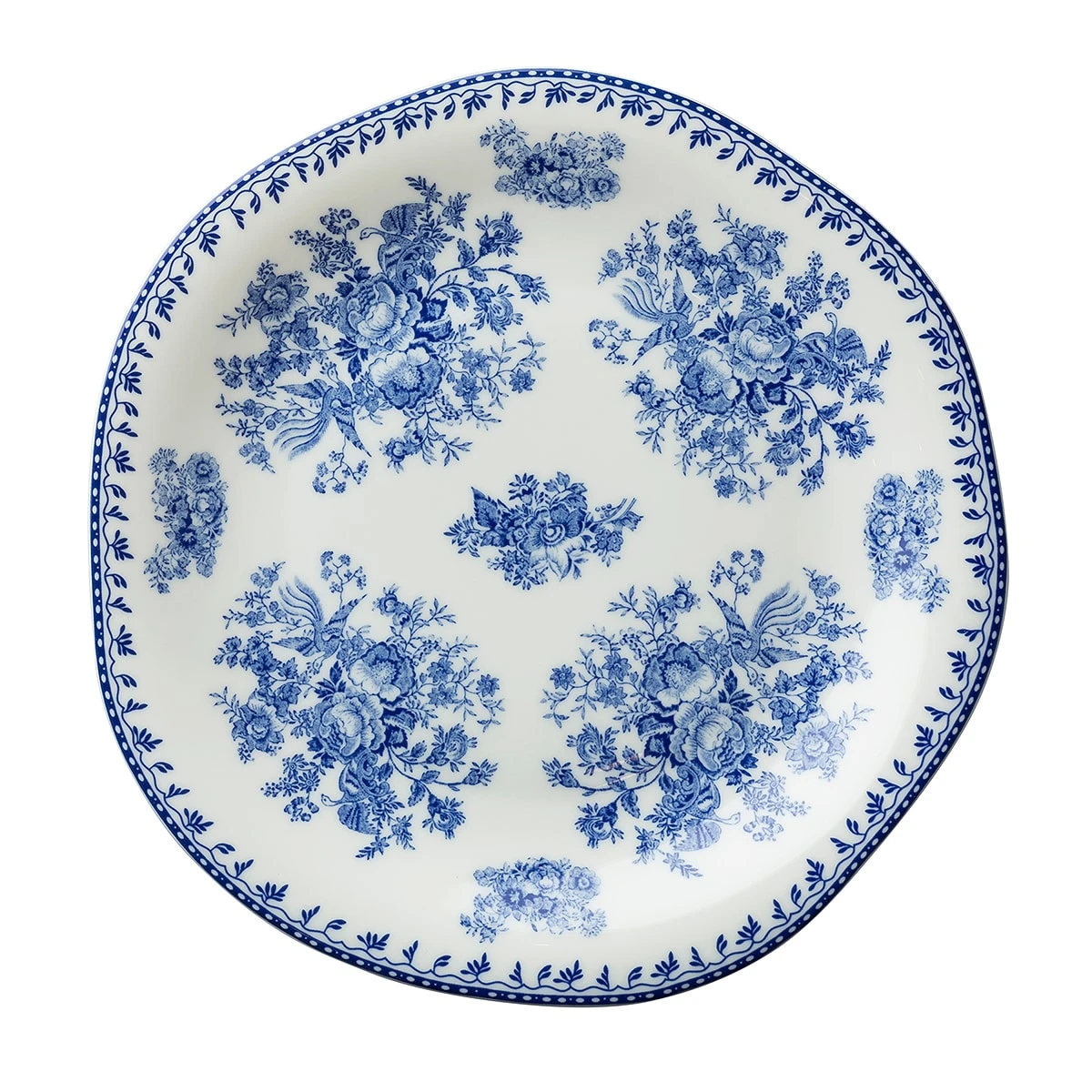 Oneida L6703061152 Lancaster Garden Blue 10-1/2" Plate - 24 / CS 3 Oneida L6703061152 Lancaster Garden Blue 10-1/2" Plate - 24 / CS