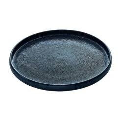 Playground P011221-021090 Nara Black 8.25" Stoneware Plate - 6 / CS