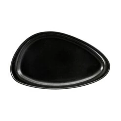 Hall China HL10490AFCA Foundry Black 16" X 9" Geo Platter - 6 / CS