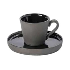 Costa Nova 1LOCS03-BLK Lagoa Ecogres 3 Ounce Coffee Cup/Saucer - 6 / CS