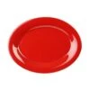 Thunder Group CR213PR Red 10.5" X 13.5" Oval Melamine Platter - Dozen 1 Thunder Group CR213PR Red 10.5" X 13.5" Oval Melamine Platter - Dozen -Libbey Kitchenware Store 6102958