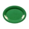 Thunder Group CR213GR Green 10.5 X 13.5" Oval Melamine Platter - Dozen