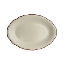 Homer Laughlin HL5250866 Maroon Styleline 9.9" X 7" Platter - 24 / CS