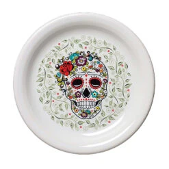 Homer Laughlin HL146141823 Sugar 6-5/8" Skull And Vine Plate - 12 / CS