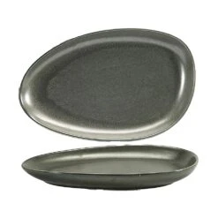 Front Of The House SPT056DGP20 Kiln Sage 14 X 9 In Oval Plate - 2 / CS