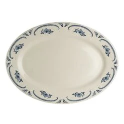 Homer Laughlin HL1575035 Blue Am. Rose 13.375 X 9.25 Platter - 12 / CS