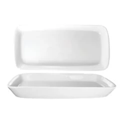 Int'l Tableware QP-1200 Quad Euro White 13 X 6.25 In. Platter - 6 / CS