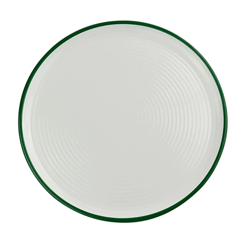 BauscherHepp T3225G White Ripple 12.25" Pizza Plate - 6 / CS 3 BauscherHepp T3225G White Ripple 12.25" Pizza Plate - 6 / CS