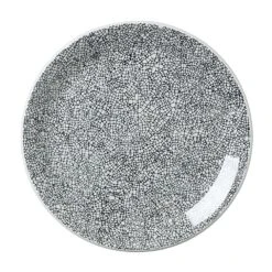 Steelite 17600566 Ink Crackle Black 10" Coupe Plate - 12 / CS