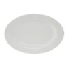 Tuxton China TRE-949 Reno White 15.1 X 10.25 Wide Rim Platter - 6 / CS