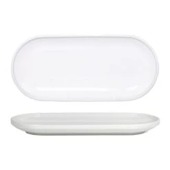 FOH DSU012WHP23 White High Gloss 11 X 5" Beveled Plate - 12 / CS