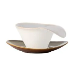 Oneida L6753066504 Rustic Sama 7.25" Oval Coupe Saucer - 24 / CS