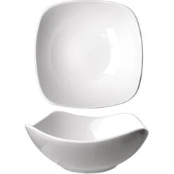 International Tableware QP-11 Porcelain Sq. 10 Oz Fruit Bowl - 36 / CS