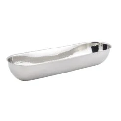 Bon Chef 61216 Hammered Stainless Steel Long Oval 2.5 Qt. Snack Bowl