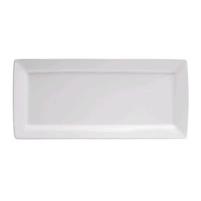 Buffalo F8010000383S Bright White Ware Rectangular Platter - 12 / CS 3 Buffalo F8010000383S Bright White Ware Rectangular Platter - 12 / CS