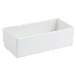 CARLISLE Bon Chef 9514 WHITE Sandstone Rectangular 56 Oz. Straight Sided Bowl