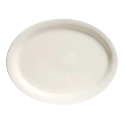 Tuxton TNR-019 Nevada 12-1/2" Eggshell Oval Platter - 12 / CS 3 Tuxton TNR-019 Nevada 12-1/2" Eggshell Oval Platter - 12 / CS