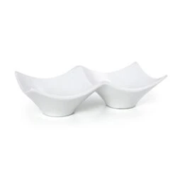 FOH DBO073WHP22 Origami 6.25" Double Bowl - 6 / CS